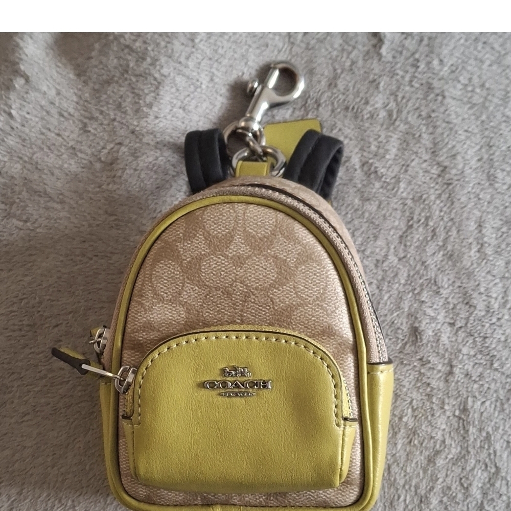 Coach Yellow Mini Backpack Keychain